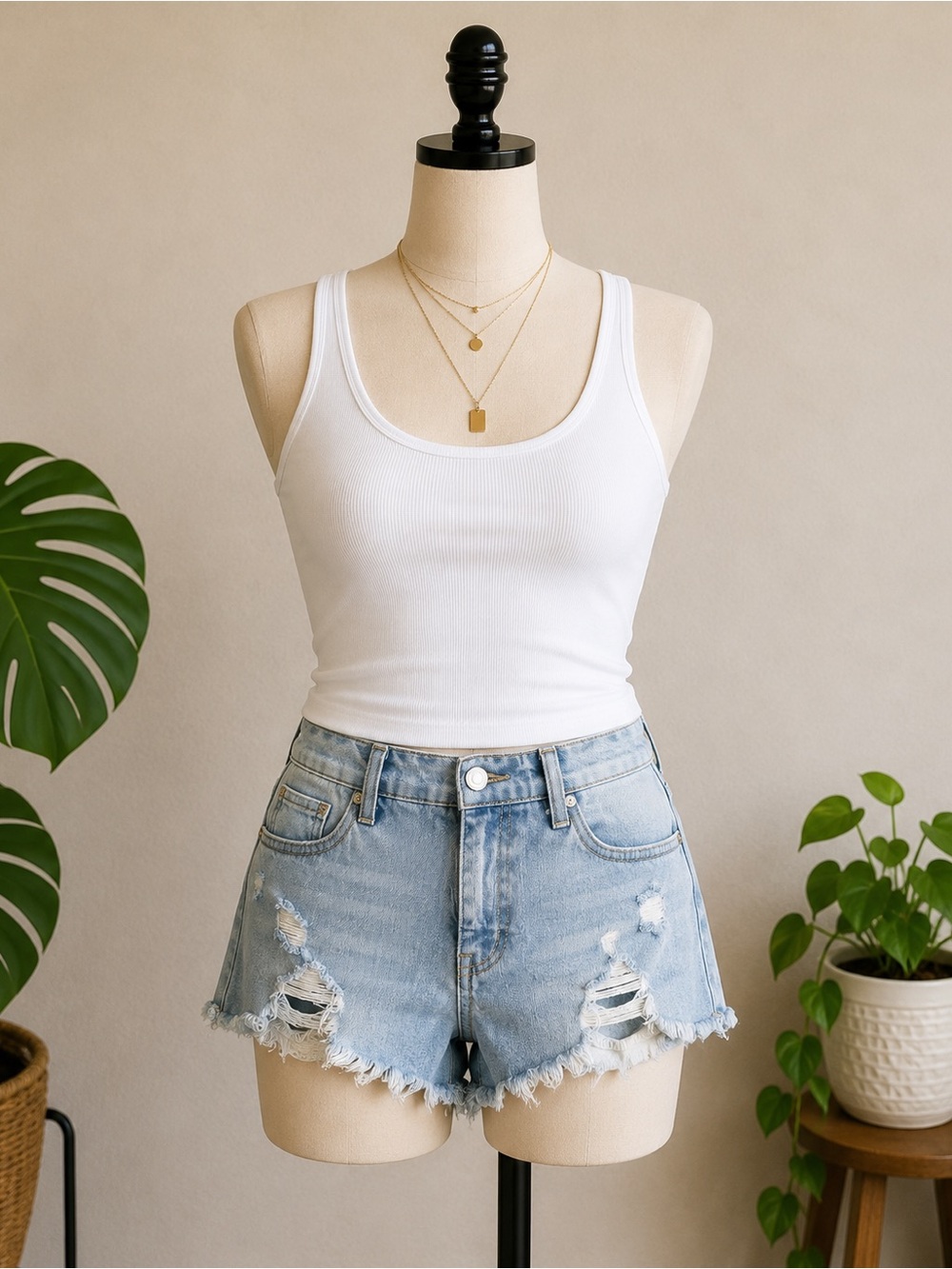 Wallflower Distressed Denim Shorts Size 5 | Light Wash Frayed Hem Cutoff Shorts